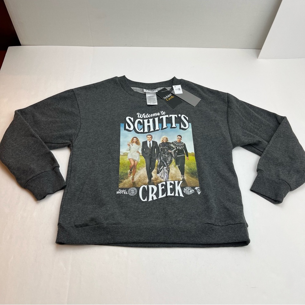 Welcome to Schitt’s Creek‎ Grey Gray SZ XS Sweatshirt Cotton Polyester Blend NEW